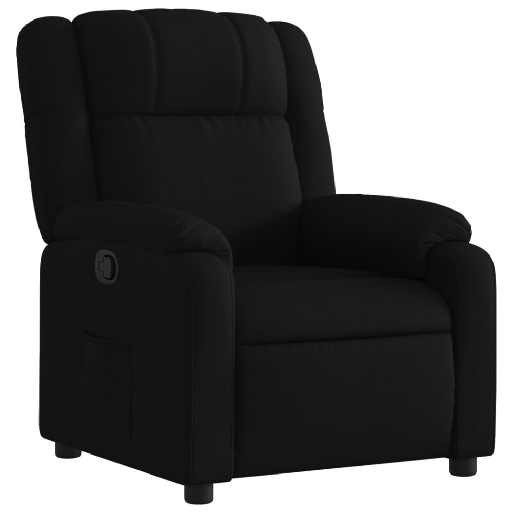 vidaXL Fotoliu rabatabil, negru, material textil