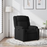 vidaXL Fotoliu rabatabil, negru, material textil vidaXL Fotoliu rabatabil, negru, material textil