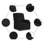vidaXL Fotoliu rabatabil, negru, material textil vidaXL Fotoliu rabatabil, negru, material textil