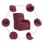 vidaXL Fotoliu rabatabil, roșu vin, material textil vidaXL Fotoliu rabatabil, roșu vin, material textil