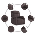 vidaXL Fotoliu rabatabil, maro închis, material textil