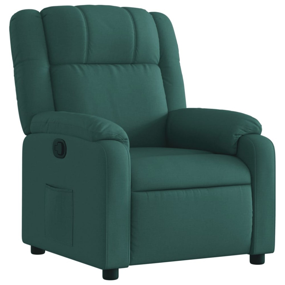 vidaXL Fotoliu rabatabil, verde închis, material textil