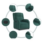 vidaXL Fotoliu rabatabil, verde închis, material textil vidaXL Fotoliu rabatabil, verde închis, material textil