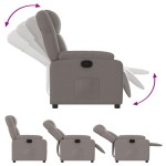 vidaXL Fotoliu rabatabil, gri taupe, material textil