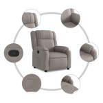 vidaXL Fotoliu rabatabil, gri taupe, material textil