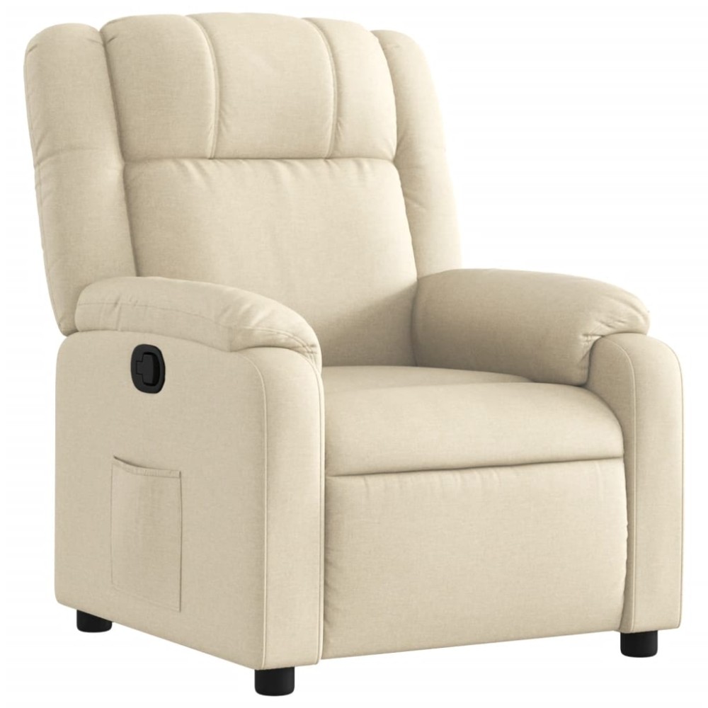 vidaXL Fotoliu rabatabil, crem, material textil