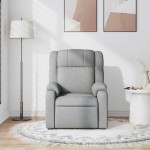 vidaXL Fotoliu de masaj rabatabil, gri deschis, textil