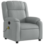 vidaXL Fotoliu de masaj rabatabil, gri deschis, textil