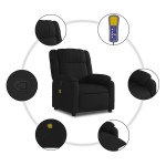 vidaXL Fotoliu de masaj rabatabil, negru, material textil