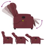 vidaXL Fotoliu de masaj rabatabil, roșu vin, material textil vidaXL Fotoliu de masaj rabatabil, roșu vin, material textil