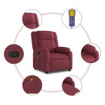 vidaXL Fotoliu de masaj rabatabil, roșu vin, material textil vidaXL Fotoliu de masaj rabatabil, roșu vin, material textil