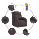 vidaXL Fotoliu de masaj rabatabil, maro închis, material textil