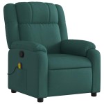 vidaXL Fotoliu de masaj rabatabil, verde închis, material textil vidaXL Fotoliu de masaj rabatabil, verde închis, material textil