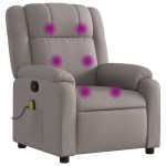vidaXL Fotoliu de masaj rabatabil, gri taupe, material textil