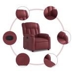 vidaXL Fotoliu rabatabil, roșu vin, piele ecologică vidaXL Fotoliu rabatabil, roșu vin, piele ecologică