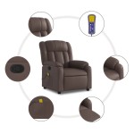 vidaXL Fotoliu de masaj rabatabil, maro, piele ecologică