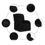 vidaXL Fotoliu rabatabil, negru, material textil vidaXL Fotoliu rabatabil, negru, material textil