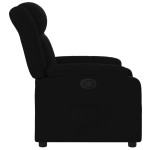 vidaXL Fotoliu rabatabil, negru, material textil vidaXL Fotoliu rabatabil, negru, material textil