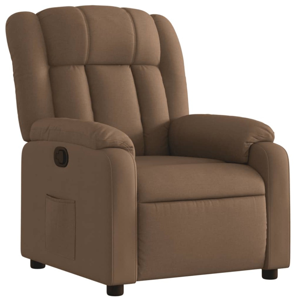 vidaXL Fotoliu rabatabil, maro, material textil