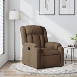 vidaXL Fotoliu rabatabil, maro, material textil