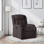 vidaXL Fotoliu rabatabil, maro închis, material textil