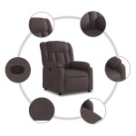 vidaXL Fotoliu rabatabil, maro închis, material textil