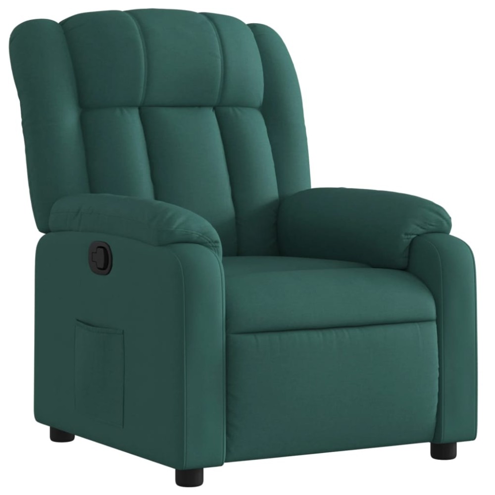 vidaXL Fotoliu rabatabil, verde închis, material textil