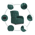 vidaXL Fotoliu rabatabil, verde închis, material textil vidaXL Fotoliu rabatabil, verde închis, material textil
