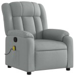 vidaXL Fotoliu de masaj rabatabil, gri deschis, textil