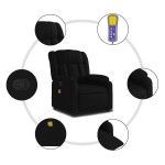 vidaXL Fotoliu de masaj rabatabil, negru, material textil