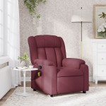 vidaXL Fotoliu de masaj rabatabil, roșu vin, material textil vidaXL Fotoliu de masaj rabatabil, roșu vin, material textil