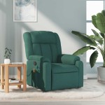 vidaXL Fotoliu de masaj rabatabil, verde închis, material textil vidaXL Fotoliu de masaj rabatabil, verde închis, material textil