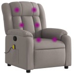 vidaXL Fotoliu de masaj rabatabil, gri taupe, material textil