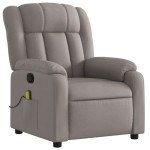 vidaXL Fotoliu de masaj rabatabil, gri taupe, material textil