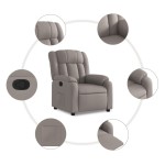 vidaXL Fotoliu de masaj rabatabil, gri taupe, material textil