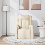 vidaXL Fotoliu rabatabil de masaj, crem, material textil