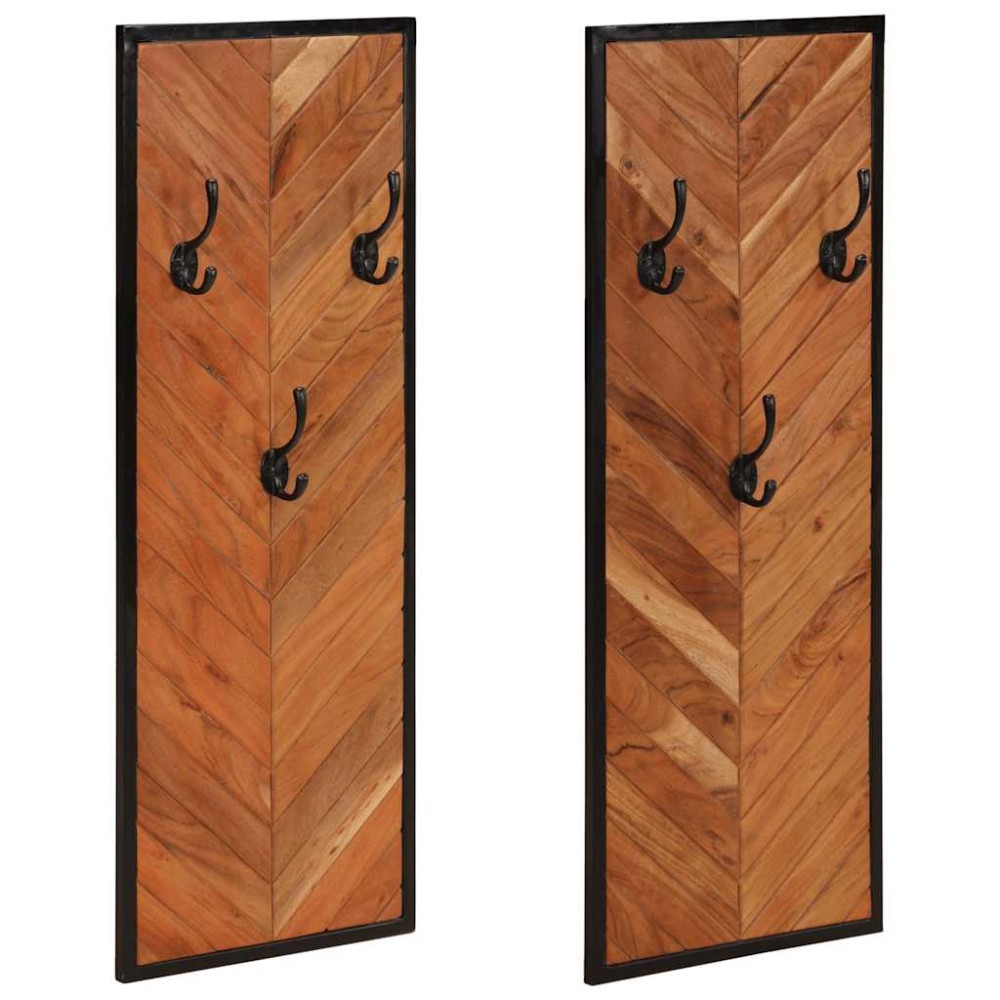 vidaXL Rafturi pentru haine 2 buc 35x1x90 cm din lemn masiv de salcâm