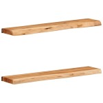vidaXL Rafturi de perete 2 buc 80x20x3,5 cm Lemn masiv de salcâm vidaXL Rafturi de perete 2 buc 80x20x3,5 cm Lemn masiv de salcâm