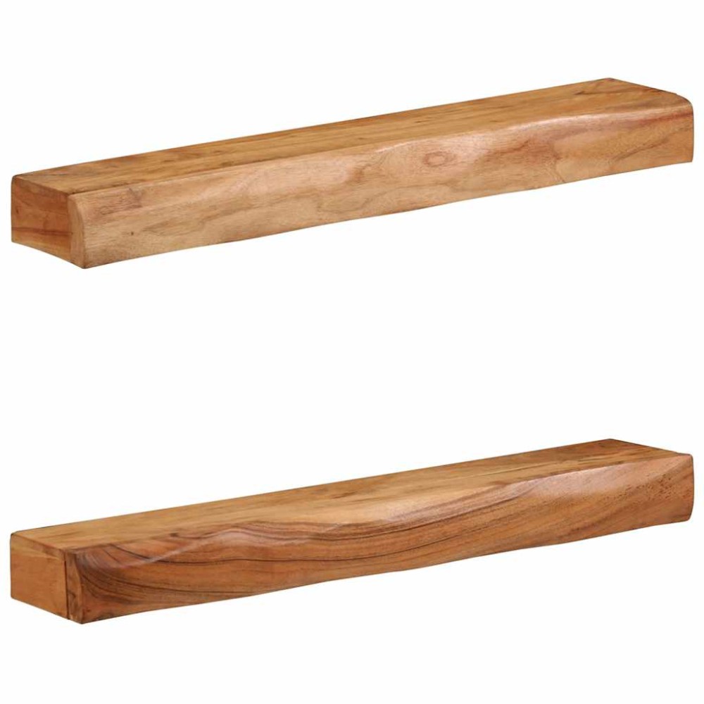 vidaXL Rafturi de perete 2 buc 80x17x8 cm din lemn masiv de salcâm