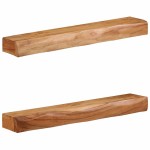 vidaXL Rafturi de perete 2 buc 80x17x8 cm din lemn masiv de salcâm