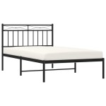 vidaXL Cadru de pat din metal cu tăblie, negru, 100x200 cm