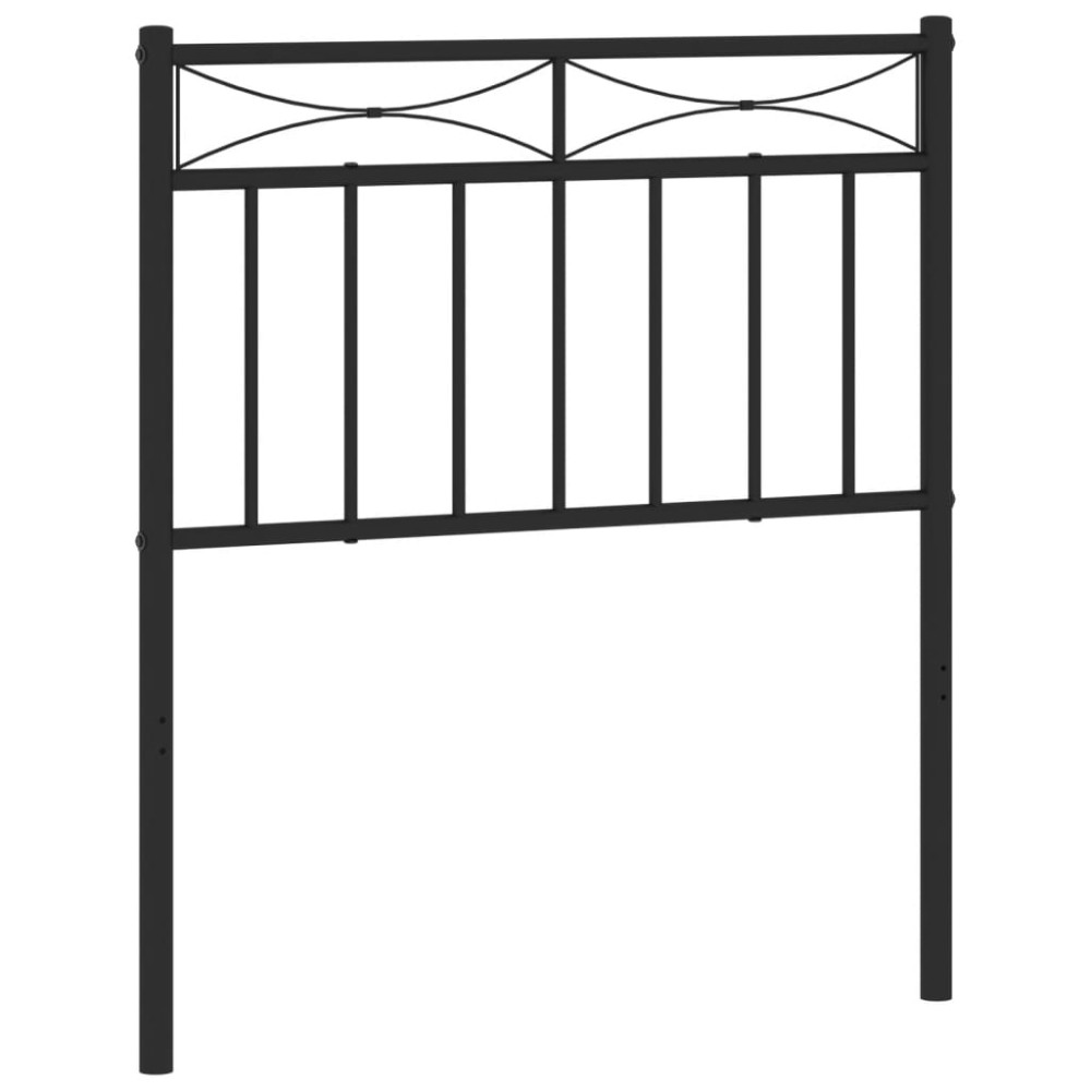 vidaXL Tăblie de pat metalică, negru, 75 cm