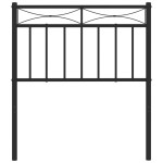 vidaXL Tăblie de pat metalică, negru, 75 cm