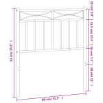 vidaXL Tăblie de pat metalică, negru, 75 cm