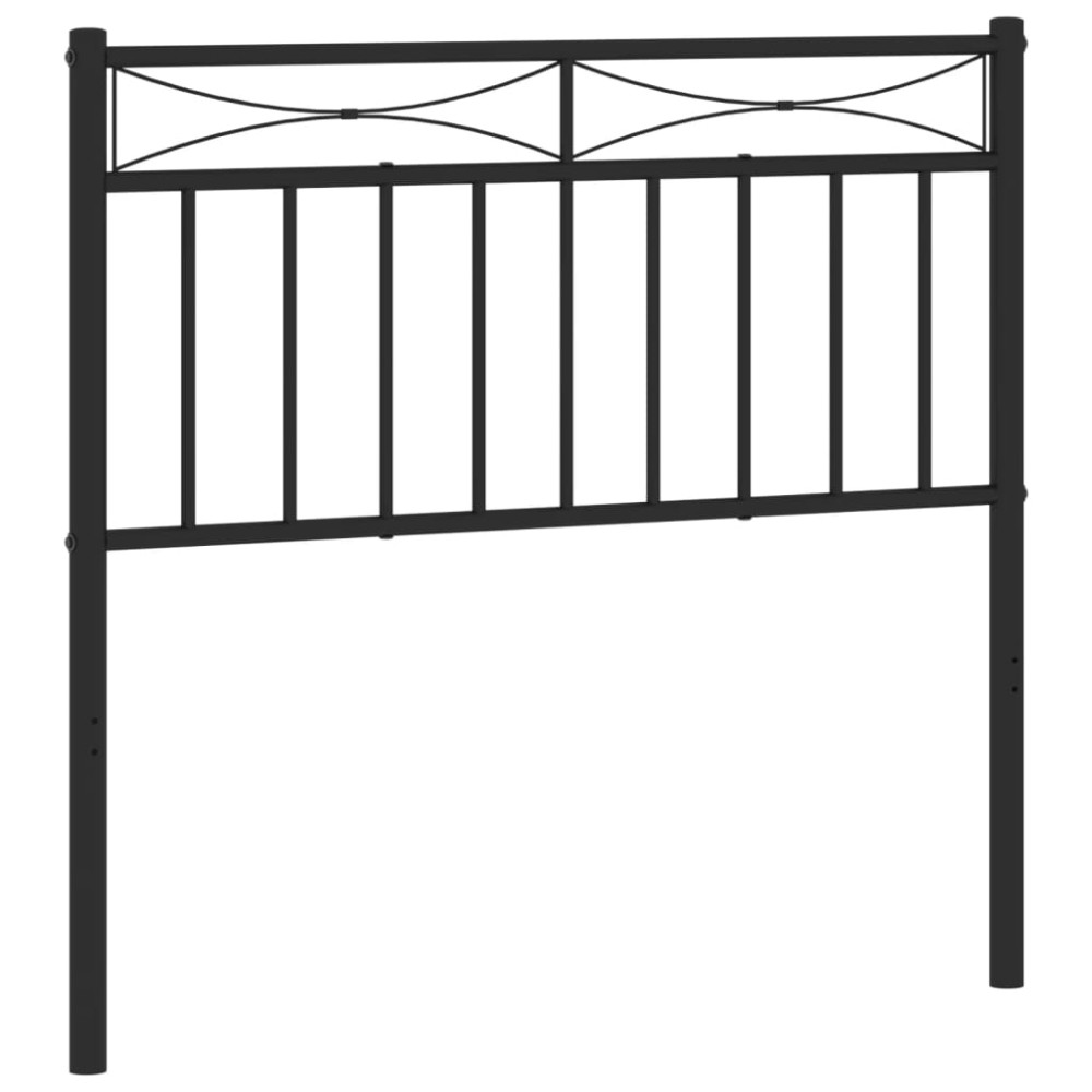 vidaXL Tăblie de pat metalică, negru, 90 cm