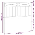 vidaXL Tăblie de pat metalică, negru, 90 cm