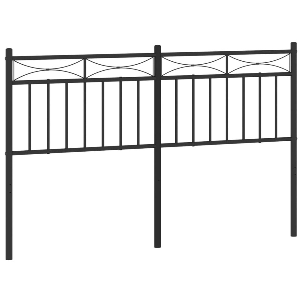 vidaXL Tăblie de pat metalică, negru, 140 cm