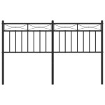 vidaXL Tăblie de pat metalică, negru, 140 cm