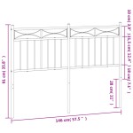 vidaXL Tăblie de pat metalică, negru, 140 cm