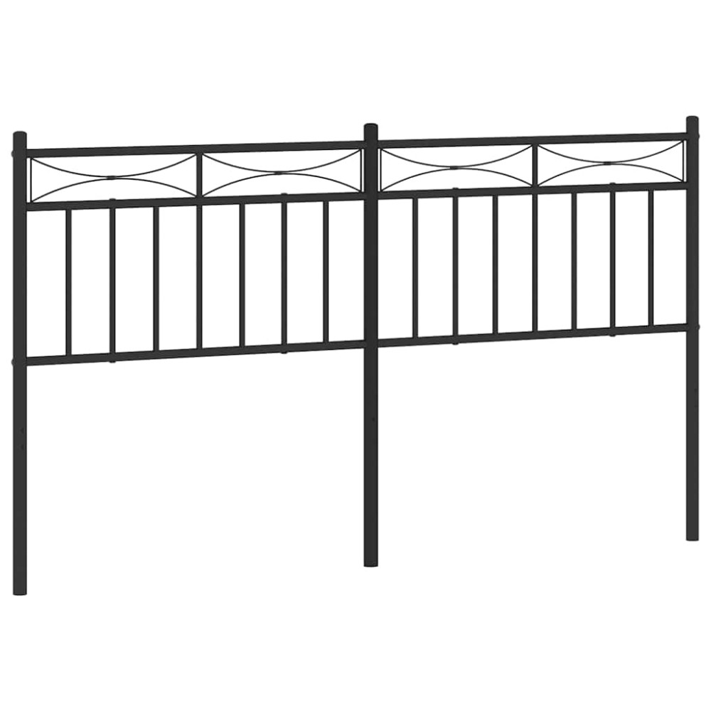 vidaXL Tăblie de pat metalică, negru, 150 cm